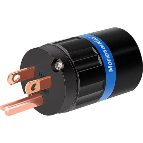 Monosaudio M104/F104 Pure Copper US AC Power Plug US Mains Plugs IEC320 Female AC Power Plug Connector For Audio Power Wire