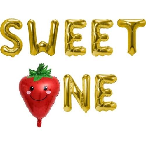 Bn-Sweet-01 Sweet One Peach Banner Backdrop Glitter Rose Pink Golden Fresh Fruit Theme Decor for First 1st Bday Birthday Summer