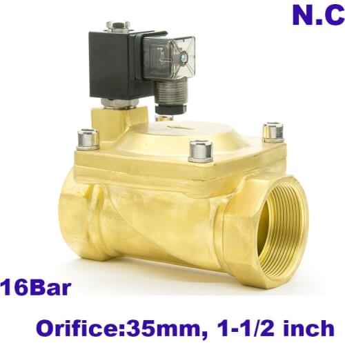 GOGO 2 way Pilot Diaphragm Brass 220v ac 24vdc water pneumatic normally closed electric Solenoid Valve 1 1/2" BSP 35mm GPX-40
