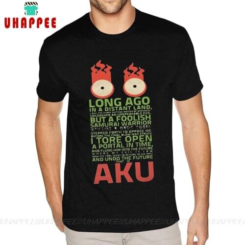 1980s Samurai Jack Cartoons tshirt Short Sleeve O-Neck Cotton Boys 4XL Black Tee Shirts