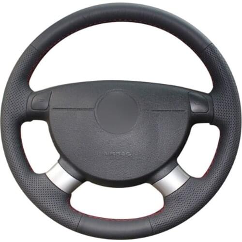 Top Leather Steering Wheel Hand-stitch on Wrap Cover For Chevrolet Lova Aveo Buick Excelle Daewoo Gentra 2013-2015 Lacetti 06-12