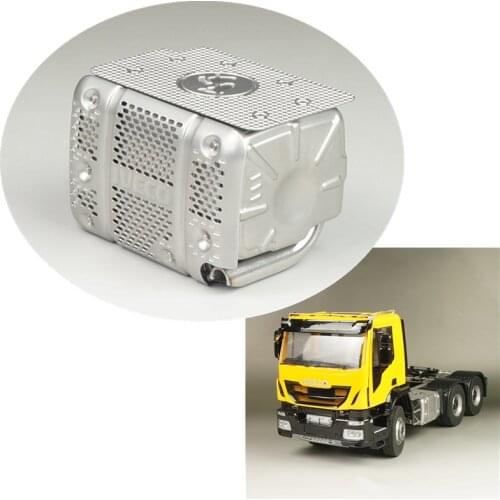 Toys Rc Truck Metal Exhaust Box For 1:14 Scale Model Car IVECO 6x6 Tamiya Tractor