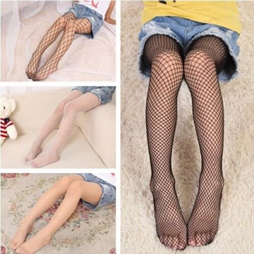 Fashion Children Girl Fishnet Tights Stockings Party Hollow out sexy pantyhose Mesh Black Girl Stocking Slim Stockings