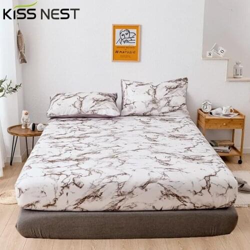 Marble Pattern Bed Sheets 180x200,Adjustable Fitted Sheet 140x190,200x200,Mattress Protector Cover Four Corners,For Home Bedroom