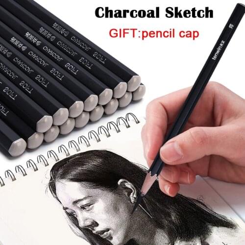 TIHOO 12 pcs/set Professional Sketch Drawing Pencil Set Hard/Medium/Soft Sketch Charcoal Painting Pencils Stationery Supplies