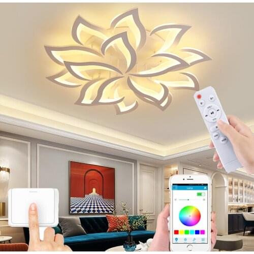 Modern home living room bedroom room LED chandelier study lamp creative acrylic chandelier APP intelligent lighting