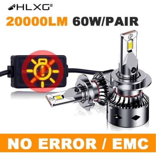 HLXG 20000LM Turbo H11 H1 H7 LED HB3 HB4 Canbus NO Error Motorcycle Car Headlight Bulbs for Volvo skoda Passat Hyundai VW golf