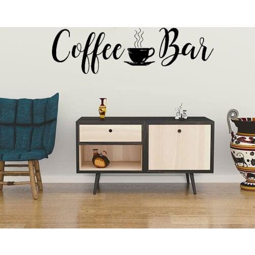 Coffee Bar Quotes Wall Decal Kitchen Home Wall Decor Vinyl Sticker Vinyl Design Coffee Bar Wall Mural Wallpaper DW11643