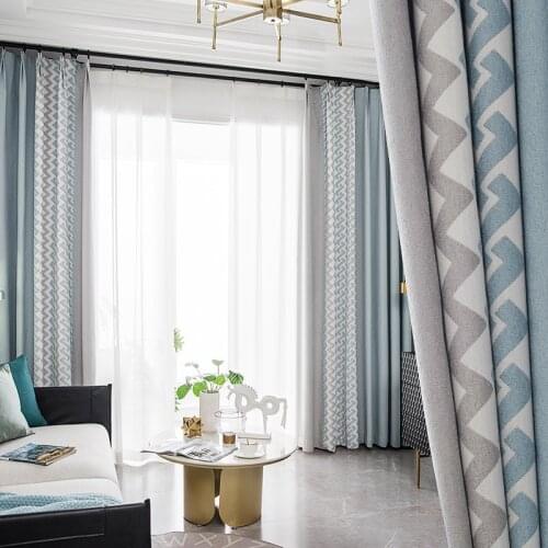 Custom Simple Modern Chenille Seamless Stitching Curtains Luxury for Living Room Bedroom Study Blackout Curtains Tulle