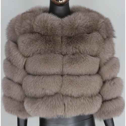 FURBELIEVE 2020 Three Quarter Sleeve Winter Jacket Women 100% Real Fur Coat Natural Big Fluffy Fox Fur Outerwear Thick Warm New