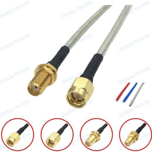 1Pcs Silver / Blue / Red Semi Rigid RG402 Cable SMA / RP-SMA to SMA Male / Female Plug RF Coaxial Jumper Pigtail Wire