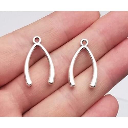 20pcs/lot--25x14mm, Antique silver plated Wishing bone Charms,DIY supplies,Jewelry accessories