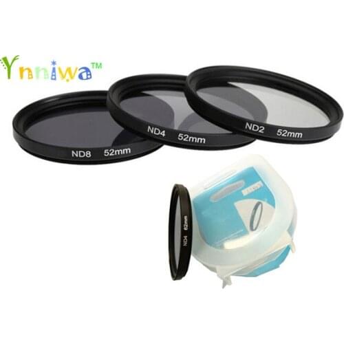 3pcs/set 49 52 55 58 62 67 72 77mm ND2 ND4 ND8 Neutral Density filter with box for canon nikon DSLR lens free ship with tracking