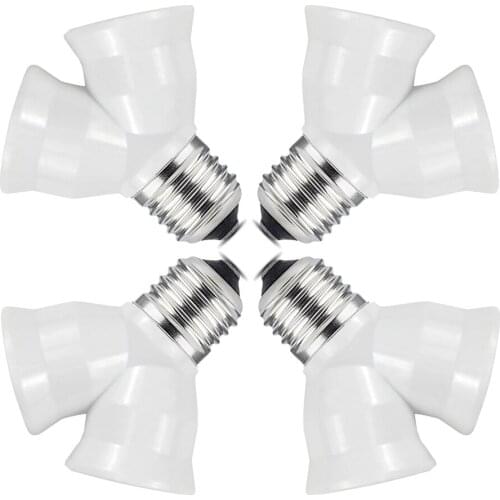 4PCS a Lot E27 Splitter E27 To 2 E27 Adapter lamp holder converters AC 220V 230V 110V Indoor Lighting LED Bulb Accessory