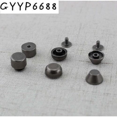 50pcs 10pcs Old silver Die casting column head rivet screw for bags hardware rivets accessories DIY bag bottom rivets with screw