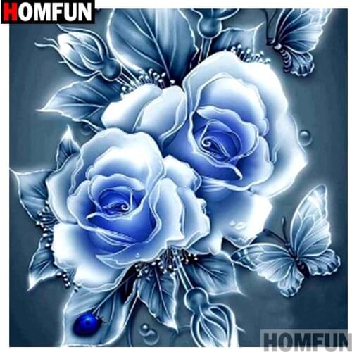 HOMFUN Full Square/Round Drill 5D DIY Diamond Painting "Flower butterfly" 3D Embroidery Cross Stitch 5D Decor Gift A16842