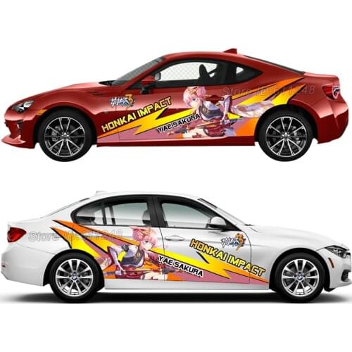 Anime Custom Itasha Sticker Yae Sakura ACG Game Car Body Decorative Cover Decals Vinyl Sport Racing Ralliart Stickers On Car