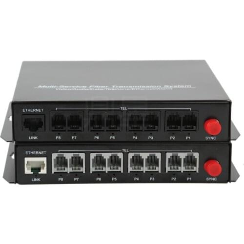 Free Shipping High Quality 8 Channel PCM Voice Telephone Fiber Optical Media Converter With Ethernet FC Single mode 20Km