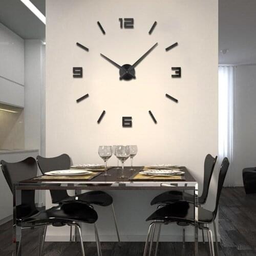 Large Wall Clock Modern Design Quartz 3D DIY Big Decorative Kitchen Clocks Acrylic Mirror Stickers Wall Clock Home Decor