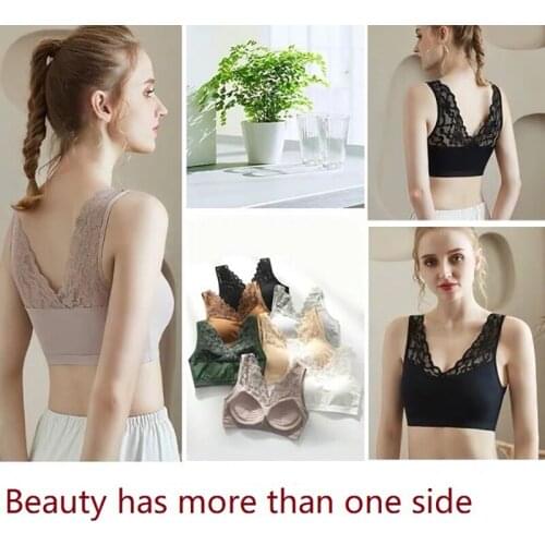 Womens Bra Seamless Lingerie Sexy Lace Bralette Beauty Back One-piece Cotton Pad Womens Bra Tube Top Crop Lady Girl Fashion