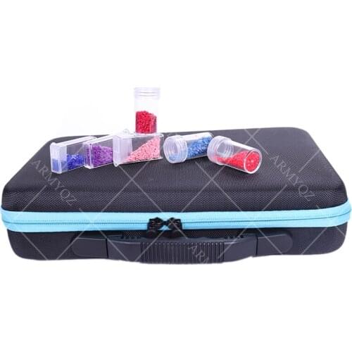 NEW 70 Bottles Diamond Painting Box Tool Container Storage Box Carry Case Holder Hand Bag Zipper Design Shockproof Durable
