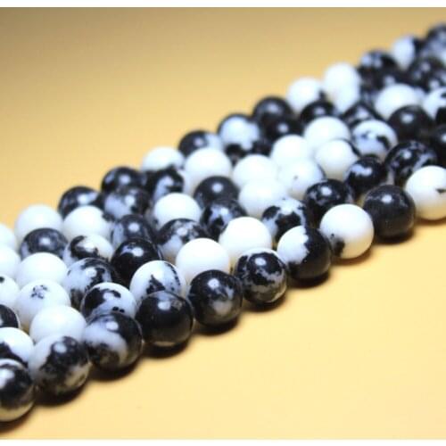 AAA+ Black White Zebra Stone Round Shape Natural Stone Beads For Jewelry Making DIY Bracelet 4/6/8/10/ 12 mm Strand 16