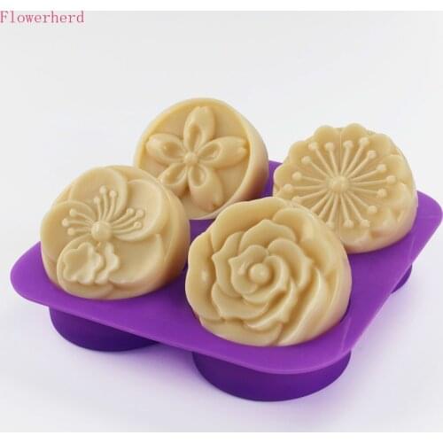 Diy Flower Mold Handmade Soap Silicone Mold Soap Making Supplies Resin Mold Fondant Tools Chocolate Mold Christmas Mold