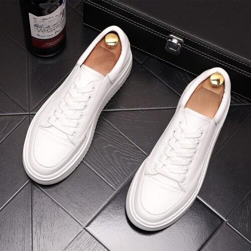 ERRFC New Arrival Men White Shoes Designer Concise Man Trending Casual Comfort Zapatos Flat Platform Leisure Shoes Size 38-43