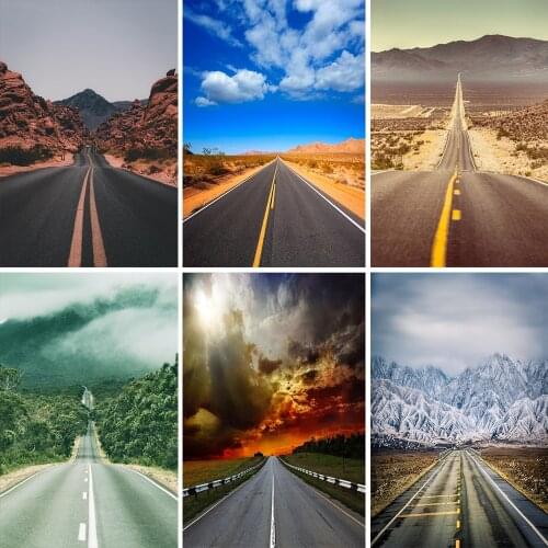 Laeacco Natrure Mountain Road Way West Plain USA Scene Photographic Background Photography Backdrops For Photo Studio