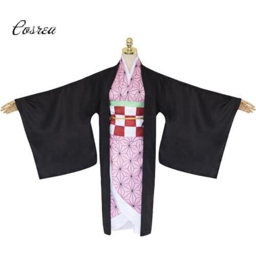 Hot New Anime Demon Slayer: Kimetsu No Yaiba Cosplay Kamado Nezuko Woman Japanese Clothes Cosplay Costume Wigs