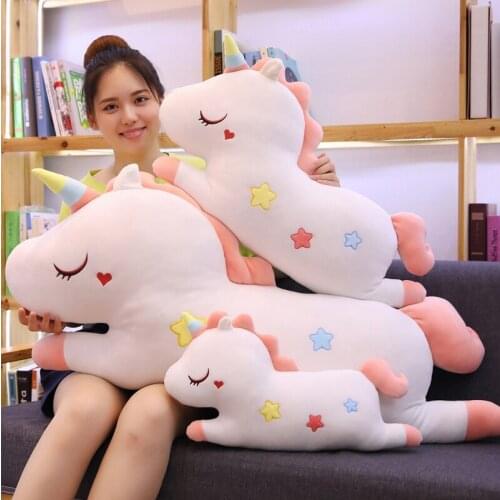 Size:50/75/cm Cute and thick stuffed animal toy unicorn Plush toy soft pillow cushion kids girls birthday chrismas gifts