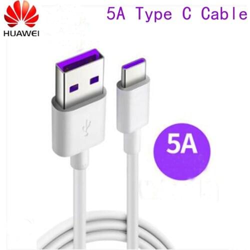 Supercharge Huawei USB 5A Type C Cable P30 P20 Pro lite Mate20 10 Pro P10 Plus lite USB 3.1 Type-C Original Super Charger Cable