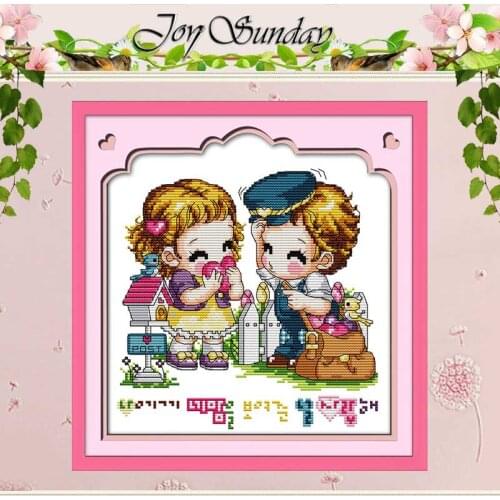 Love Postman Patterns Counted Cross Stitch 11CT 14CT Cross Stitch Set Wholesale Cartoon Cross-stitch Kit Embroidery Needlework