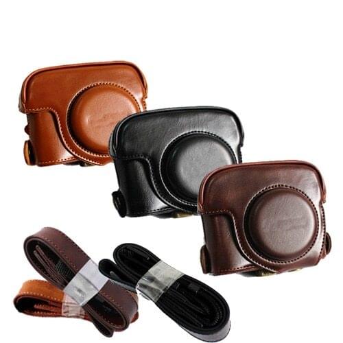 Retro Vintage Leather Camera Case For Canon Powershot G15 G16 PU Leather Camera Bag Coffee Black Brown