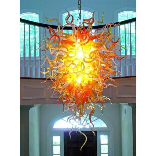 Red Glass Chandelier Lighting Creative Modern Ramadan Decorations Lights