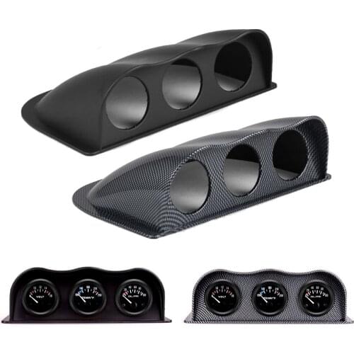 52mm Car Modification Parts Bracket Black And Carbon Fiber Meter Rack Universal Car Gauge Holder for 2-Inch Triple Holes