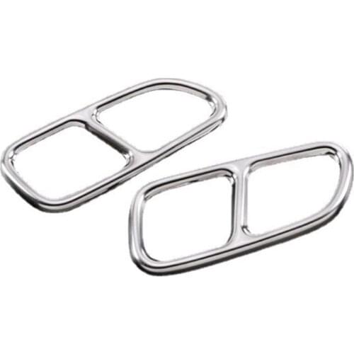 Car Exterior Exhaust Pipe Muffler Cover,Stainless Steel Rear Bumper Cylinder Exhaust Pipe Cover for Mercedes-Benz