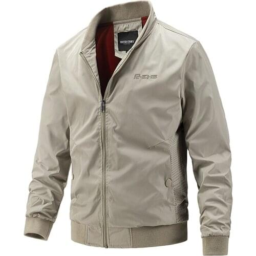 Sports Jacket Men Casual Solid Color Streetwear Baseball Jacket Men New Autumn Stand Collar Outdoors Men Clothing