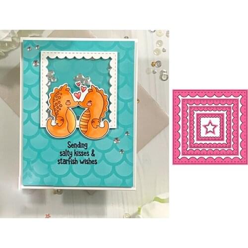 Square Star Frame Pattern cutting dies DIY Scrapbooking Photo Album Embossing For Gift Card Making supplies