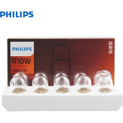 Philips Truck 24V Standard R10W 10W 13814CP BA15s Turn Signal Bulbs Interior Lamps Original Position Light Wholesale, Pack of 10