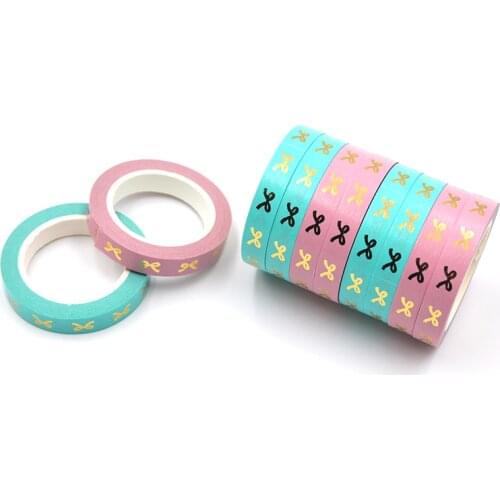 Bowknot Gold Foil Washi Tape Kawaii Scrapbook Paper Stickers Gift Quality Stationery Diy Scrapbooking Photo Album School Tools