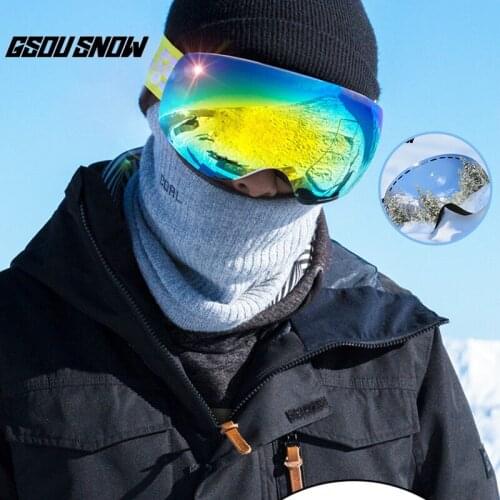 GSOU SNOW Ski Goggles Anti-fog Waterproof Influencer Type Double Layers Ski Glasses Men Women Snowboarding Warm Skiing Goggles