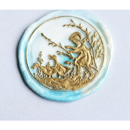 Little girl and duck Wax Seal Stamp Birthday Card Wooden Handle Wedding Gifts Metal Sealing Wax Seal Retro Letter Envelope