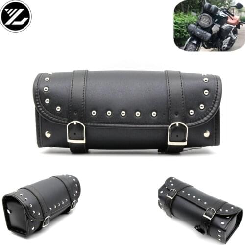Motorcycle Universal Leather Saddlebags Saddle Tool Bags Luggage for Harley Triphum Indian