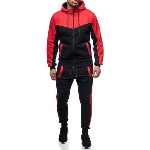Men Set Zipper Hoodies+Pants Sets Tracksuit Mens Casual Slim Fit Sportswear Sweat Shirts Clothing
