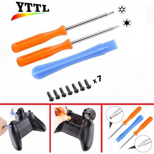 Opening Kit T6 T8 Screwdriver and 7PCS Screws for XBOX one Controller XBOX 360 Controller T8H T6 Set Tool for Xbox One Elite con