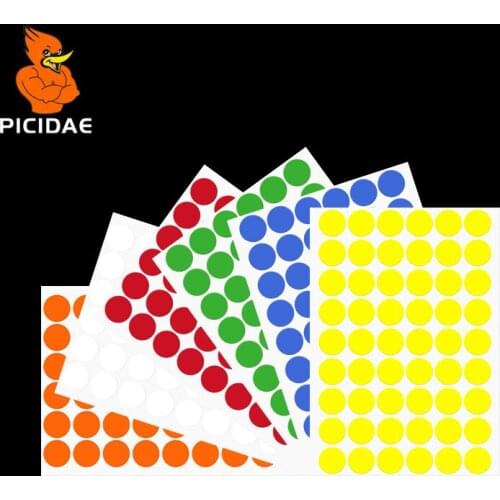 Colored Dot Label Sticker Write Self-sticking A4 Printer Paper Round Laser Ink Jet Cosmetic Digital Blank Classification Mark