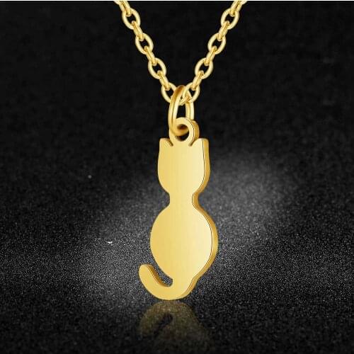 AAAAA Quality 100% Stainless Steel Cat Charm Necklace for Women Never Tarnish Jewelry Necklace Wholesale High Polish