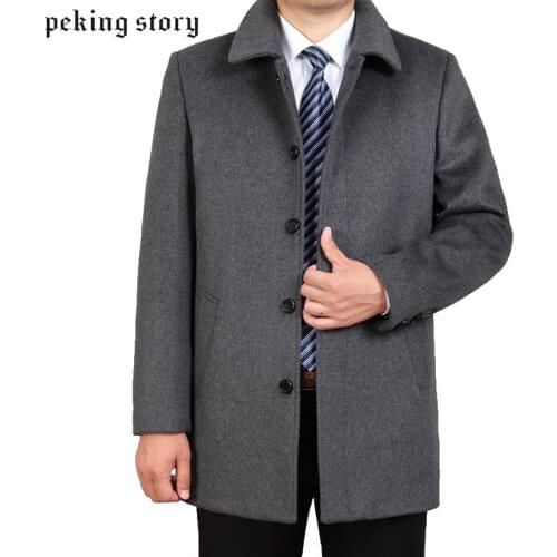 Mu Yuan Yang Spring Jackets For Men Casual Jackets Overcoat Single Breasted And Long Jacket Sections Wool Blends Men' s Clothing