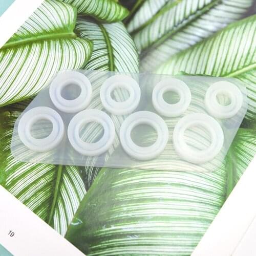 Flat Rings Resin Mold Silicone Mixed Size Jewelry Components Molde Resina Collection Handmade Epoksi Silikon Kalip